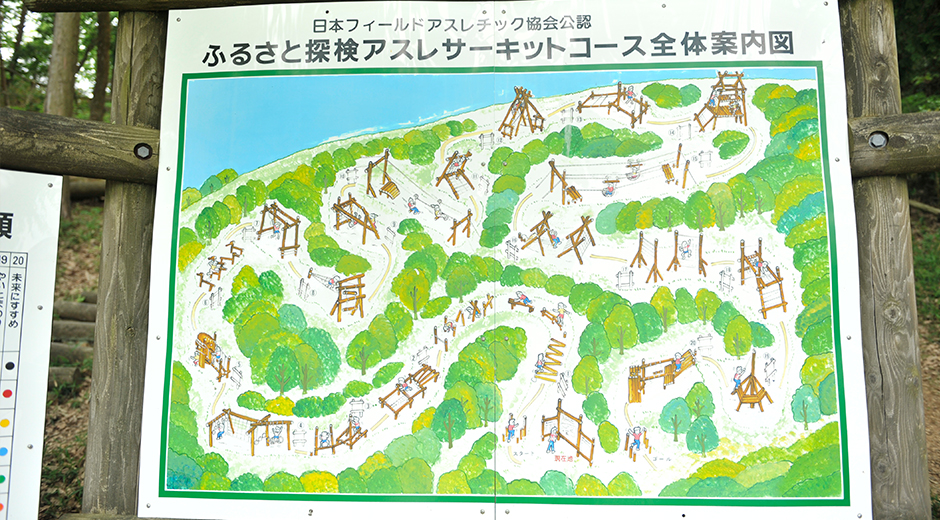 キッズスポット アスレサーキット 日本フィールドアスレチック協会公認 ふるさと探検アスレサーキットコース全体案内図